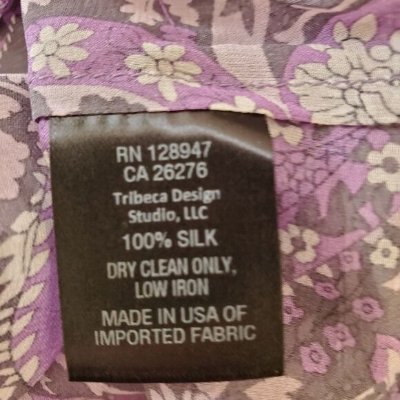 Nili Lotan Acadia Paisley Silk Blouse size Medium in Purple-  NEW - Picture 11 of 11